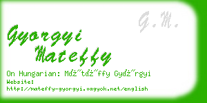 gyorgyi mateffy business card